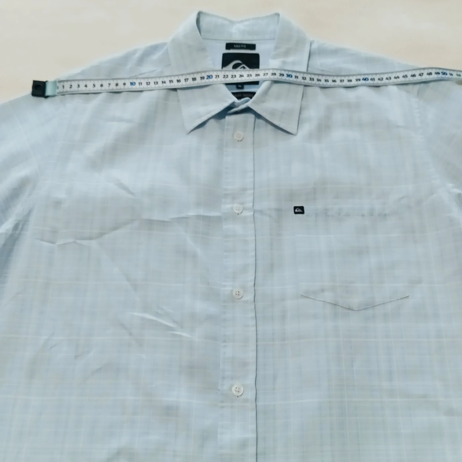 Camisa Quicksilver de Mangas Curtas Tamanho GG Cor Azul Claro Xadrez – photo 4